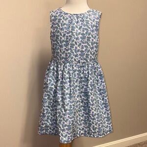 Mini Boden linen blend blueberry sleeveless dress girls 122cm 6/7
